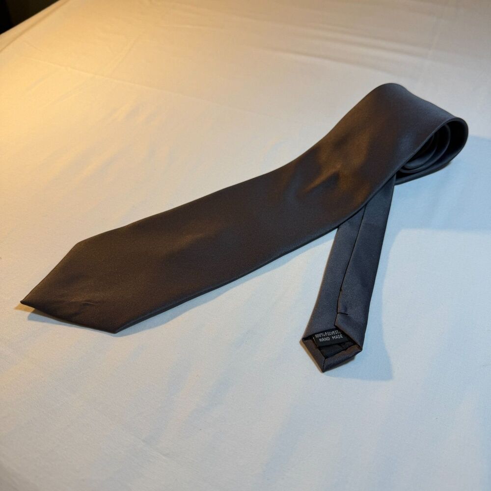 Vittorio Farina Men Classic Necktie Steel Blue Silky Satin Elegant Business Tie